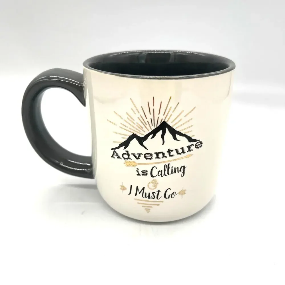 Adventure is Calling 10 Strawberry Street White / Gray Coffee Mug Travel